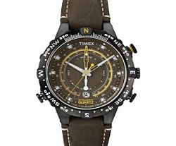 Timex Intelligent Quartz Mens Brown Tide Temp