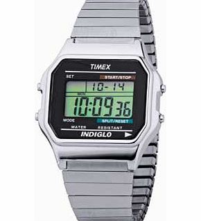 Timex Unisex Retro Digital Stainless Steel