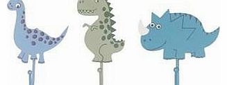 Childrens Set of 3 Boys Dinosaur Coat Hooks