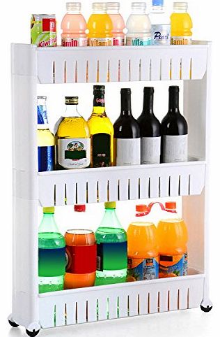 tinxs  Home Kitchen PP Shelving Shelf Shelves 3 Tiers Storage Rack Unit Home Organizer Tower White 72cm