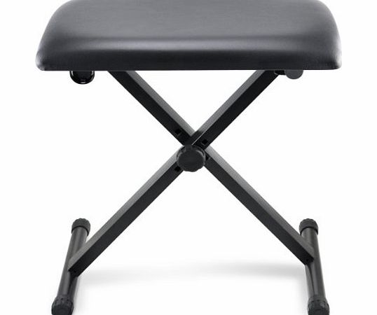 tinxs  Pro Keyboard Bench Foldable Folding Piano Stool Seat X Frame Adjustable Height Black