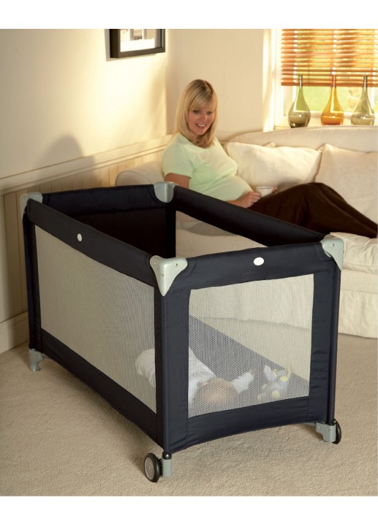 tippitoes cirrus travel cot blue grey