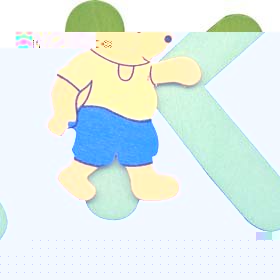 Wooden teddy bear alphabet letter K