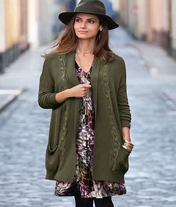 Lace-Trim Cardigan