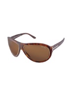 Angus - Metal Trim Logoed Temple Teacup Sunglasses