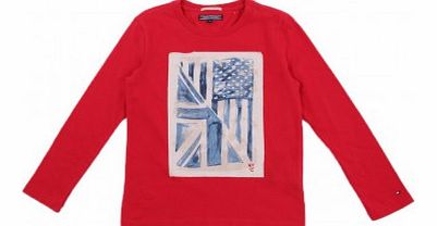 Flag T-shirt Red `8 years,10 years,12 years,16