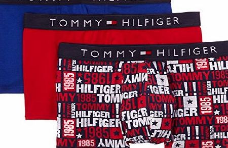 Tommy Hilfiger Hilfiger Denim Men Burke 3 Pack Boxer Shorts, Blue (Surf The Web/Tango Red/Peacoat), Medium