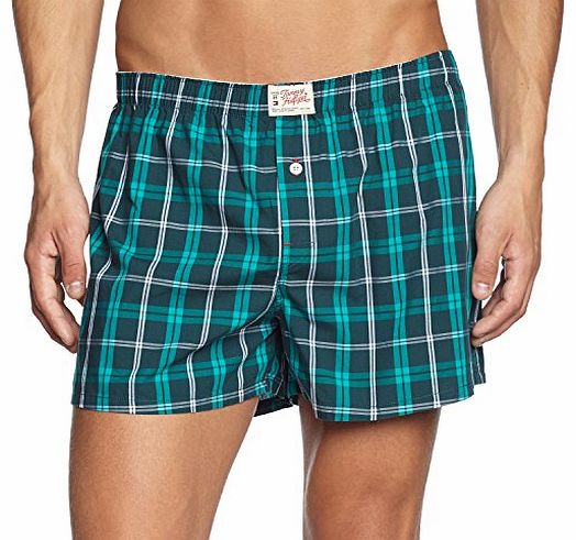 Tommy Hilfiger Mens Hans Woven Boxer Checkered Boxer Shorts, Green (Ponderosa Pine-Pt 305), Small