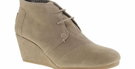 toms Beige Desert Wedge Boots