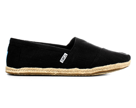 Toms Classics Black Linen Espadrilles