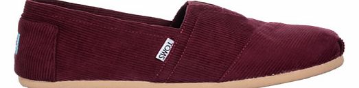 Toms Classics Burgundy Cord Espadrilles