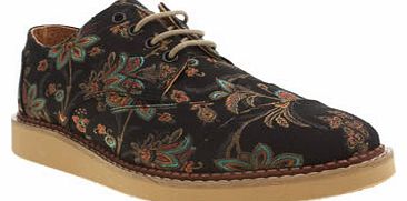 mens toms black & gold brogue floral paisley