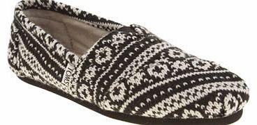 womens toms black & white classic sea fairisle