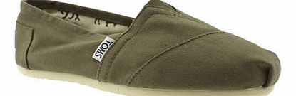 womens toms khaki classic slip flats 1300404670