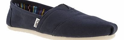 womens toms navy classic slip flats 1300405870