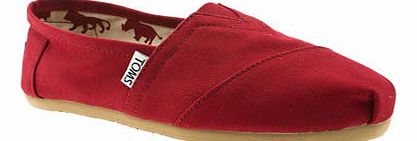 womens toms red classic slip flats 1300403070