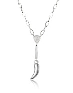 Tonino Lamborghini Logo Sterling Silver Horn Pendant Necklace