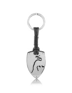 Tonino Lamborghini Signature Shield Sterling Silver and Leather Key