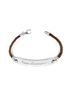 Tonino Lamborghini Signature Sterling Silver and Braided Leather