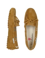 Tonino Lamborghini Womens Camel Suede Driver Shoes