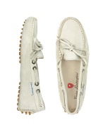 Tonino Lamborghini Womens Cream Suede Driver Shoes