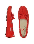 Tonino Lamborghini Womens Red Suede Driver Shoes