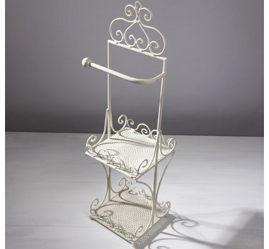 SHABBY CHIC CREAM TOILET ROLL HOLDER