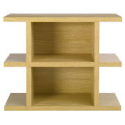 low shelving unit, oak effect