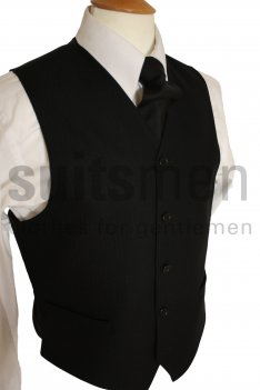 Mens Black Herringbone Waistcoat