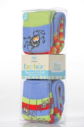 Totes Boys Toddler 2 Pair Totes Bugs Toasties Slipper Sox Bright Blue