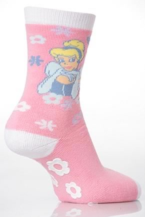 Girls 1 Pair Totes Disney Princess Slipper Sox - Cinderella Pink