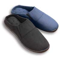Totes Mens Pillowstep Mule Slippers Black Small