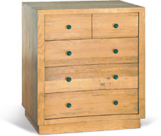 Oak 2 over 3 Chest of Drawers