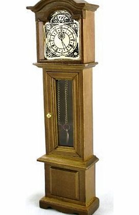 Town Square Miniatures New Dolls House Miniature Grandfather Clock Walnut 317