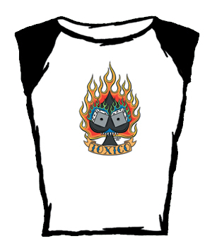 Flaming Dice Skinny Fit T-shirt