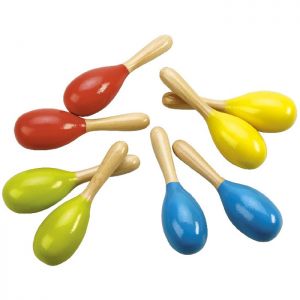 Set of 2 Mini Wooden Maracas