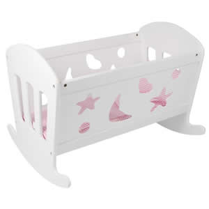 White Dolls Crib and Bedding