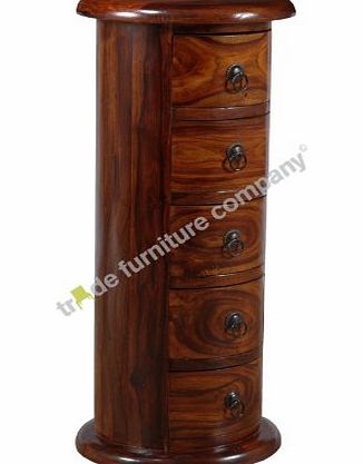 Trade Furniture Company Jali Indian Furniture 5 Drawer Slim Drum - Living Room Furniture