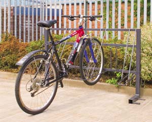 Traditional bike rack shelters