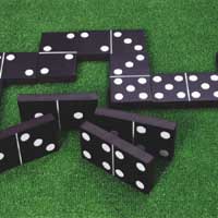 Jumbo Black & White Dominoes