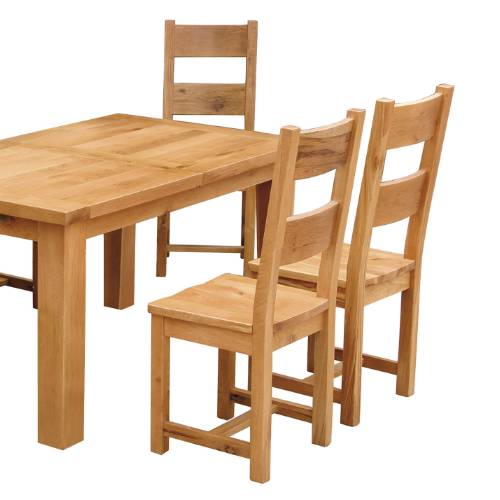 Trafalgar Oak Furniture Trafalgar Oak Small Dining Set   Wooden Chairs