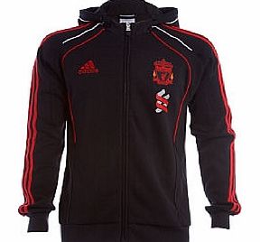 Adidas 2010-11 Liverpool Adidas Zip Hooded Top (Black)