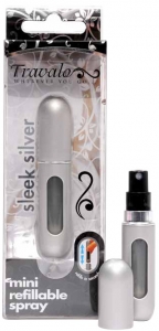 REFILLABLE PERFUME ATOMIZER - SLEEK SILVER