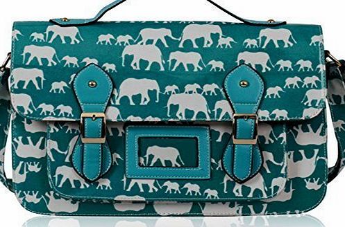 TrendStar UniSex Boys Girls School College Bags OilCloth Elephant Print Satchel Shoulder CrossBody Bags