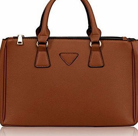 TrendStar Womens Ladies Designer Faux Leather Celebrity Style Tote Bag Shoulder Handbag (Black Iconic Handbag)