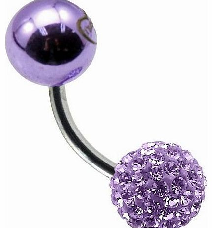 Tresor Paris Argentat - Tresor Paris Naval Belly Bar - Lilac-- 8mm - Crystal 