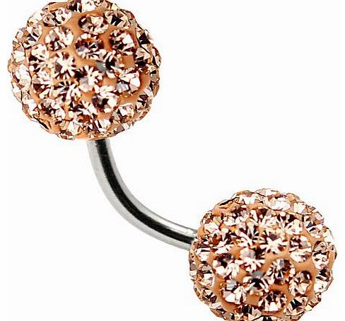 Gourdan - Tresor Paris Naval Belly Bar - Gold - 8mm Crystal - Surgical Steel - Ladies