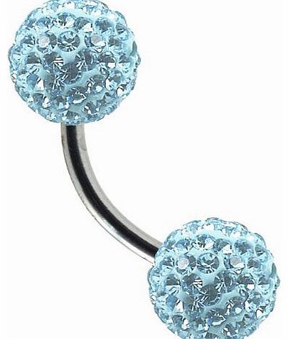 Tresor Paris Plaisance - Tresor Paris Naval Belly Bar - Light Blue - 8mm Crystal - Surgical Steel - Ladies