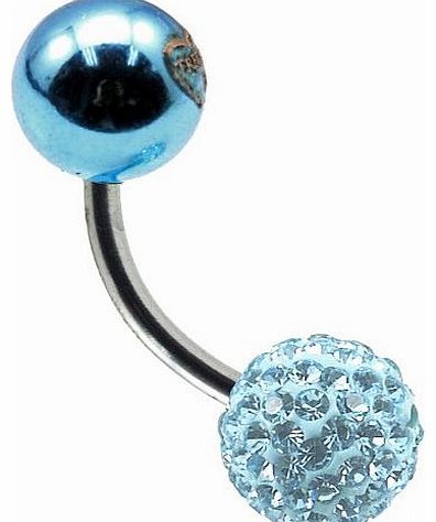 Tresor Paris Wassy - Tresor Paris Naval Belly Bar - Light Blue-- 8mm - Crystal 