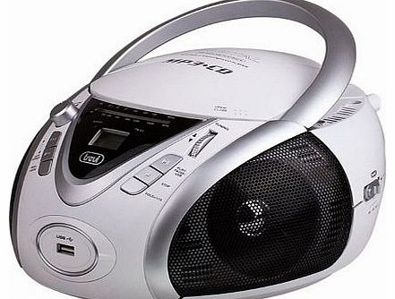 CMP-542 Compact Portable Ghettoblaster CD Player USB MP3 White